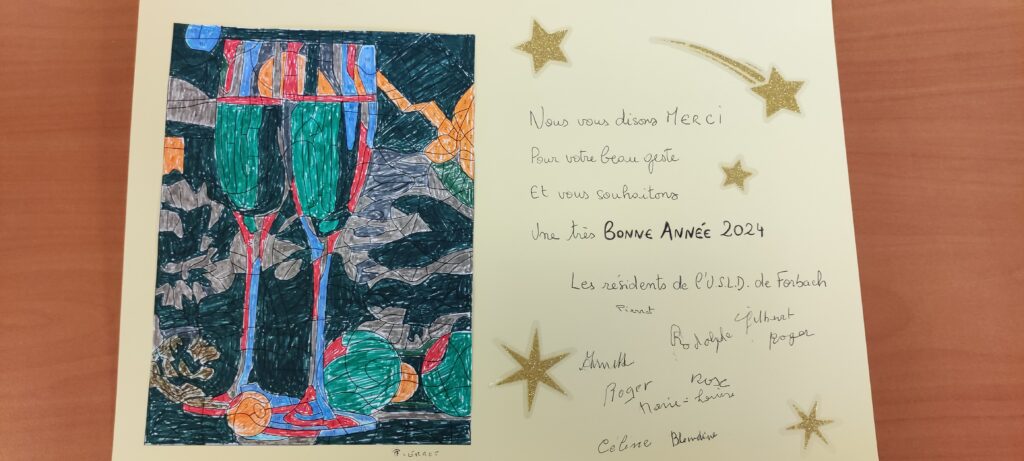 Carte de vœux des résidents pour le collège Jean Moulin de Forbach